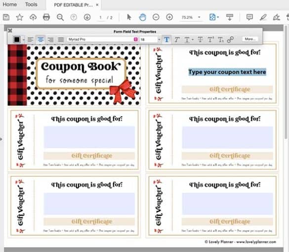 Free Printable Gift Coupons (+EDITABLE PDF) - Lovely Planner