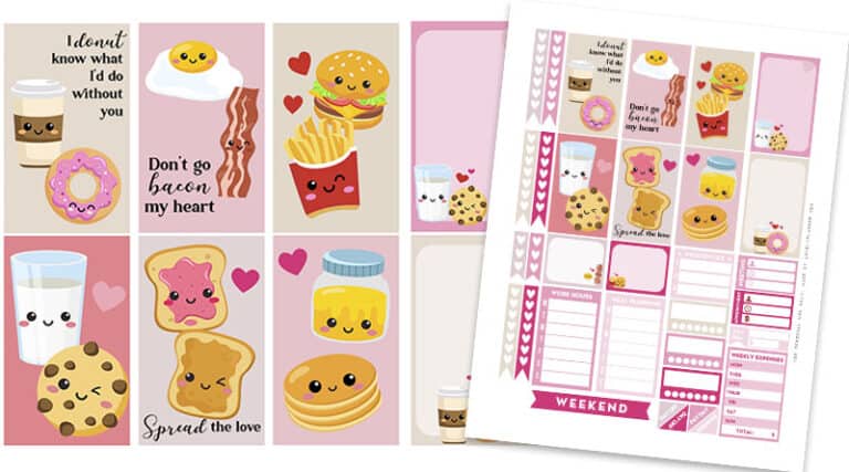 Free Printable Retro Valentine's Day Planner Stickers Weekly Kit ...