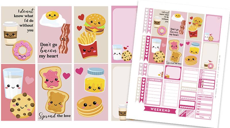 Free Printable Kawaii Valentine's Day Planner Stickers Weekly Kit - Lovely  Planner