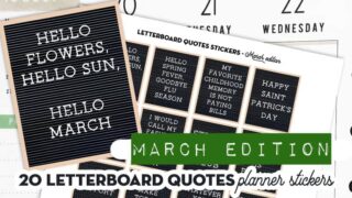 Free Printable Letter Board Quotes Stickers March