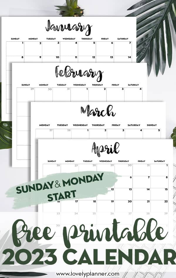 Free Printable 2023 Monthly Calendar Lovely Planner Free Printable 2023 Monthly Calendar Lovely Planner