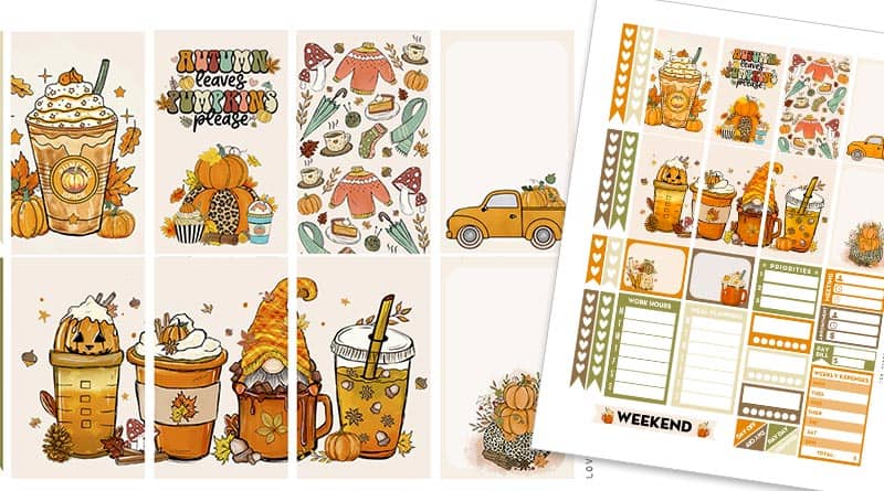 Pumpkin Spice Quotes Planner Stickers Fall Lettering Cute Autumn Hobo |  Bujo | Bullet Journal | Hobonichi