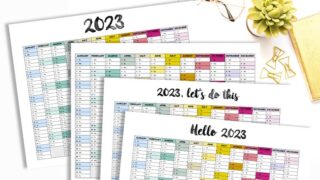 Free Printable 2023 Calendar Landscape Rainbow