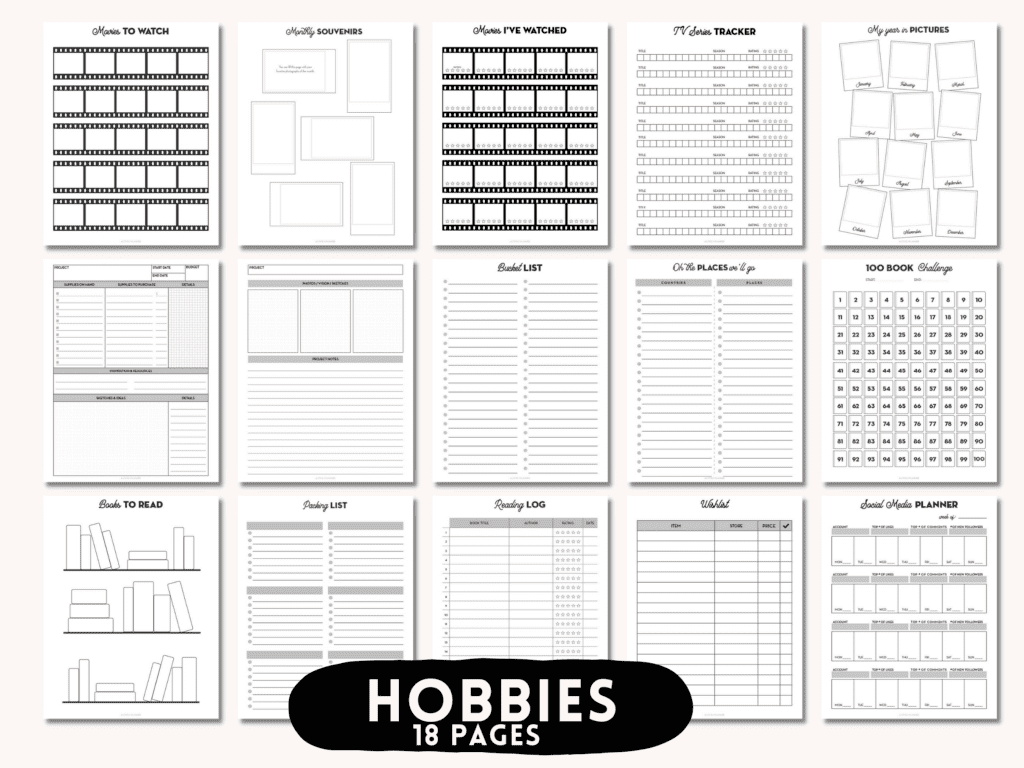 Reading Planner Printable Reading Journal Book Planner Reading Log Book  Shelf Classic Hp Big Happy Planner A5 A4 Reading Tracker Inserts Pdf 