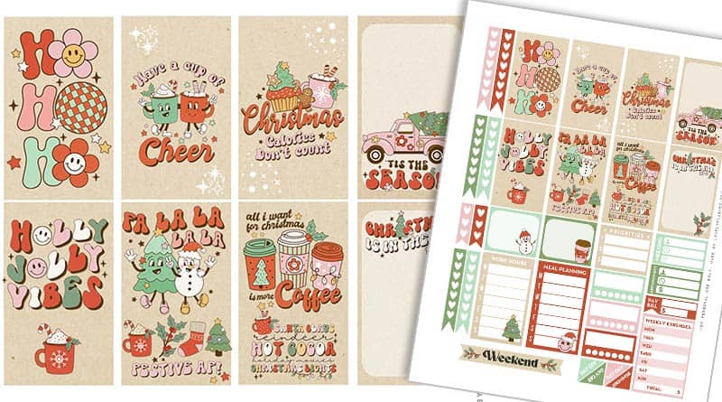 cozy winter Sticker Sheet - Bullet Journal Stickers, Planner Stickers,  Scrapbook Stickers, Vintage Stickers, Decorative Stickers, bujo,hygge