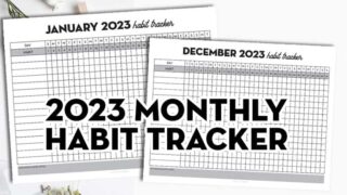 Free Printable 2023 Monthly Habit Tracker Calendar