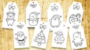 Free Printable Coloring Christmas Gift Tags - Lovely Planner