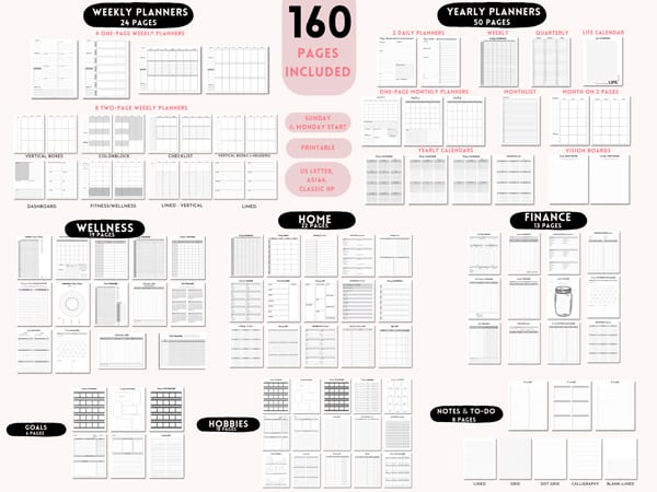 2024 Weekly Dated Printable, Happy Planner Insert, Weekly Planner Agenda,  Weekly Organizer, to Do List for Work/home, WO1P, HP Classic, PDF 