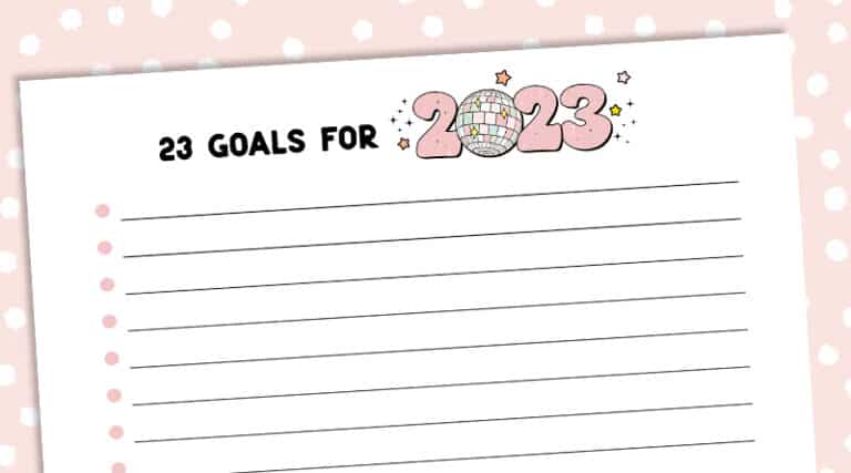Free Printable 23 Goals for 2023 Planner Insert in 3 sizes - Lovely Planner