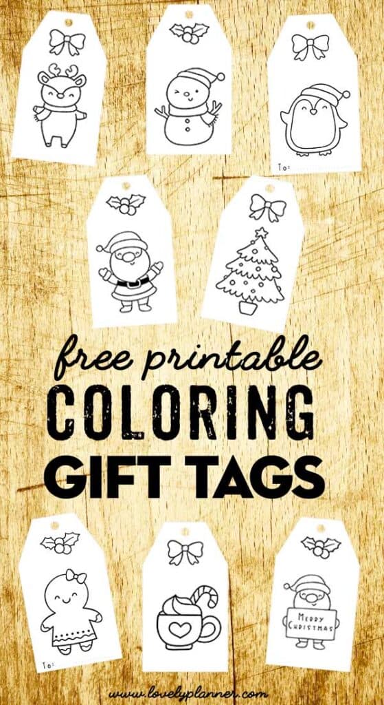 Free Printable Coloring Christmas Gift Tags