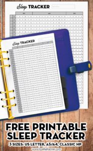 Free Printable Sleep Tracker (3 sizes) - Lovely Planner