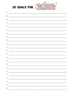 Free Printable 23 Goals for 2023 Planner Insert in 3 sizes - Lovely Planner