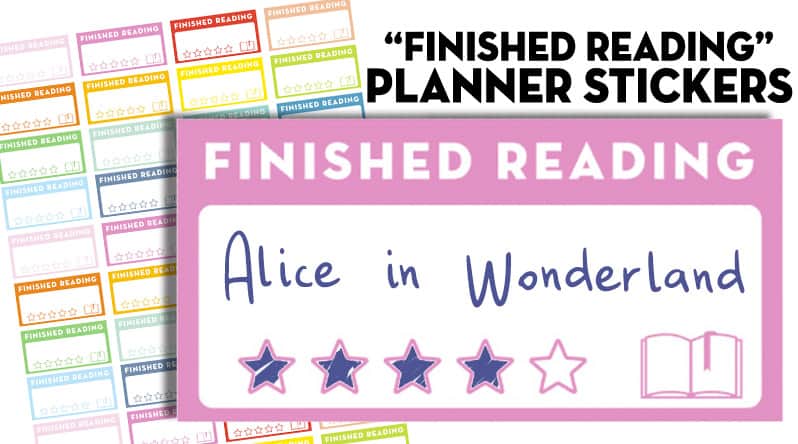 Finished Reading Planner Stickers