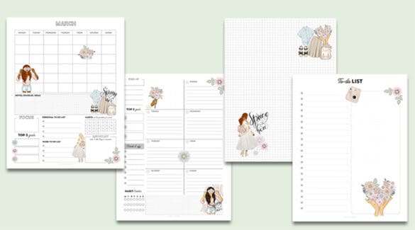 Free Printable Planner Pack for Spring - Lovely Planner