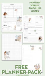 Free Printable Planner Pack for Spring - Lovely Planner