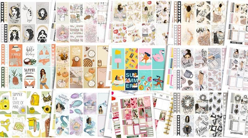 17 Free Printable Feminine Weekly Planner Sticker Kits
