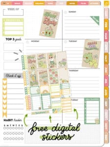 Free Retro St. Patrick's Day Weekly Planner Sticker Kit (digital ...