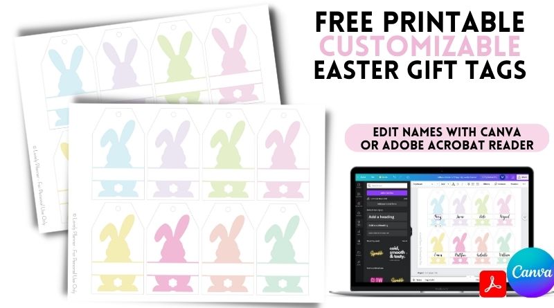 Free Printable Easter Gift Tags (Editable PDF + Canva Template)