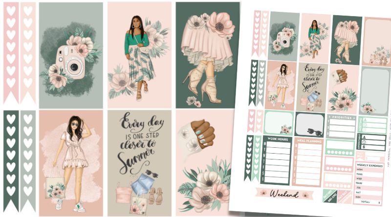 Free Printable Celestial Woman Planner Stickers - Weekly Kit - Lovely  Planner