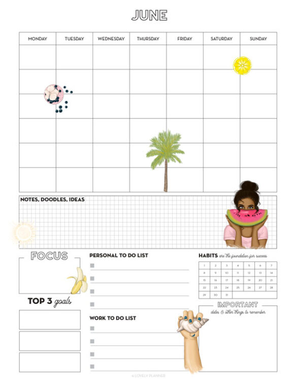 Free Printable June Planner Pages Lovely Planner