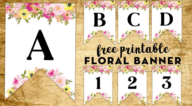 Free Printable Floral Alphabet Banner