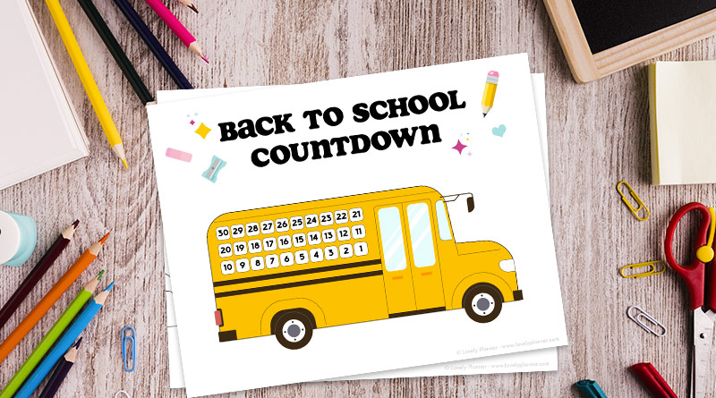 Free Printable Back to School Countdown Tracker