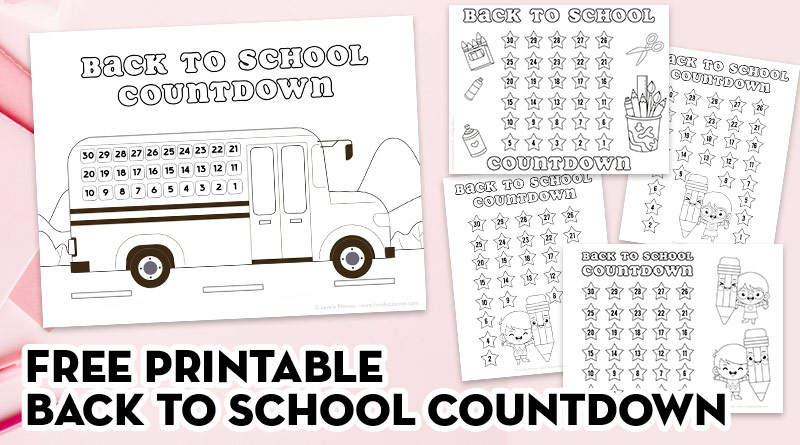 Free Printable Back to School Countdown