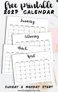 Free Calendar 2027