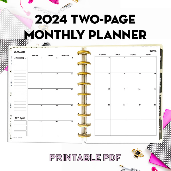 2024 Two Page Monthly Planner