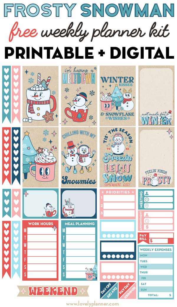 Free Winter Planner Weekly Kit