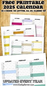 Free Printable 2025 Quarterly Calendar - 2025 Calendex - Lovely Planner