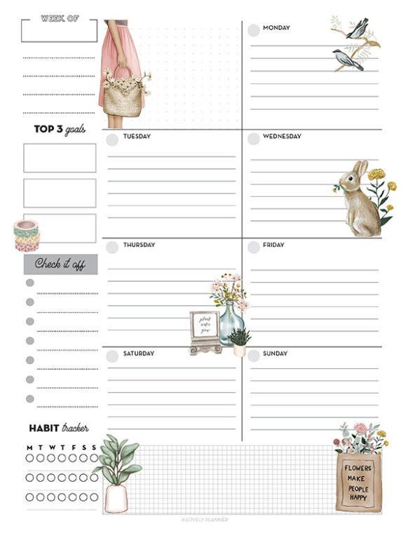 Free Printable Planner Pages For Spring Season - Lovely Planner