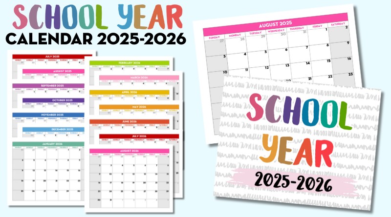 Free Printable School Calendar 2025 2026