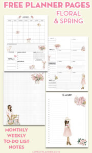 Free Printable Floral Planner Pages {April Pack} - Lovely Planner
