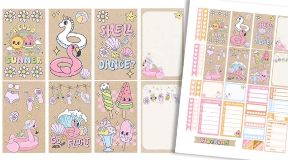 Free Printable Summer Planner Stickers Weekly Kit