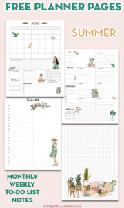Free Printable Planner Pages for Summer - Lovely Planner