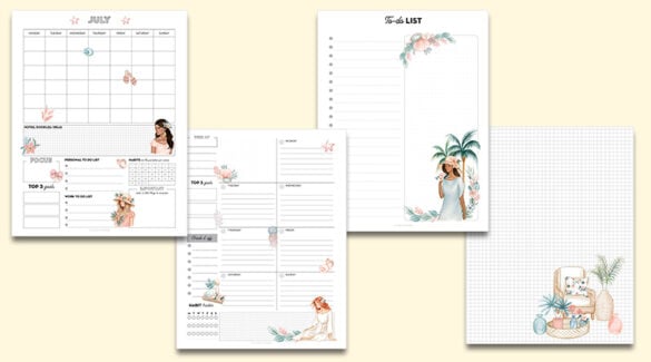 Free Printable Planner Pages for Summer - Lemon theme - Lovely Planner