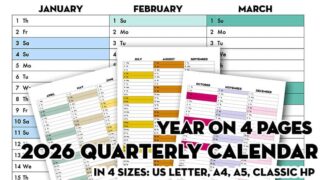 Free Printable 2026 Quarterly Calendar - 2026 Calendex