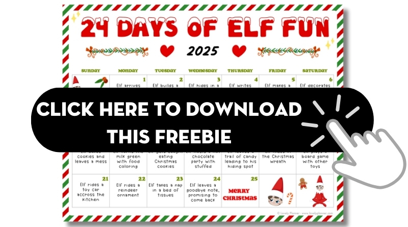 Free Elf Calendar Printable