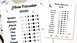 Free Moon Calendar 2026