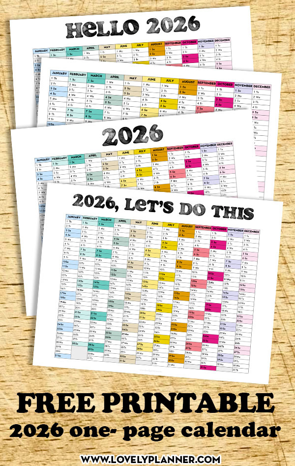 Free Printable 2026 Calendar One Page Landscape