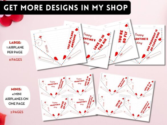 Free Printable Paper Airplane Valentine – “You’re Plane Awesome ...