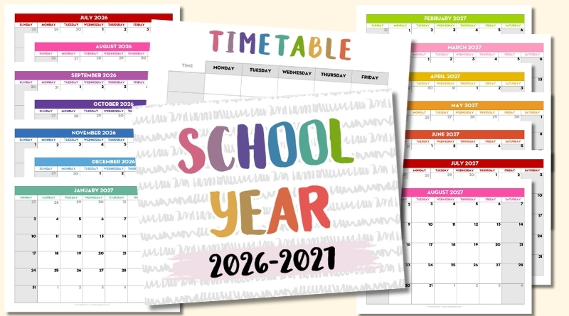 Free Printable Academic Calendar 2026 2027