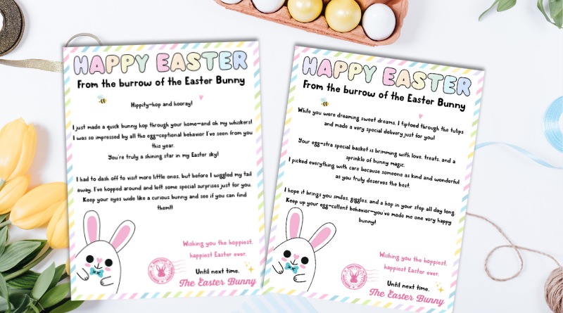 Free Easter Bunny Letter Printable