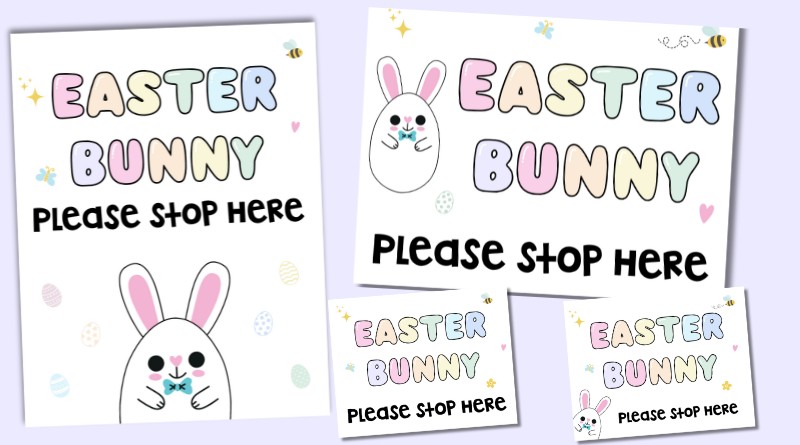 Free Easter Bunny Please Stop Here Printable