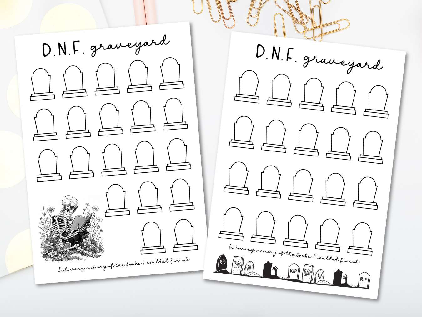 DNF Reading Tracker Template Bullet Journal