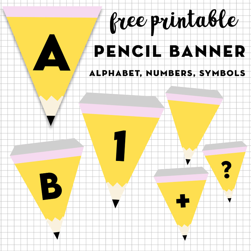 Free printable Pencil Letter Flags