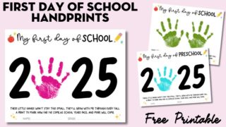 Free Printable First Day of School Handprint
