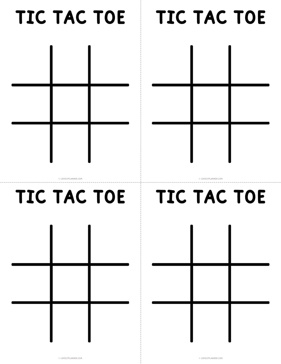 Free Printable Tic Tac Toe Game - Lovely Planner