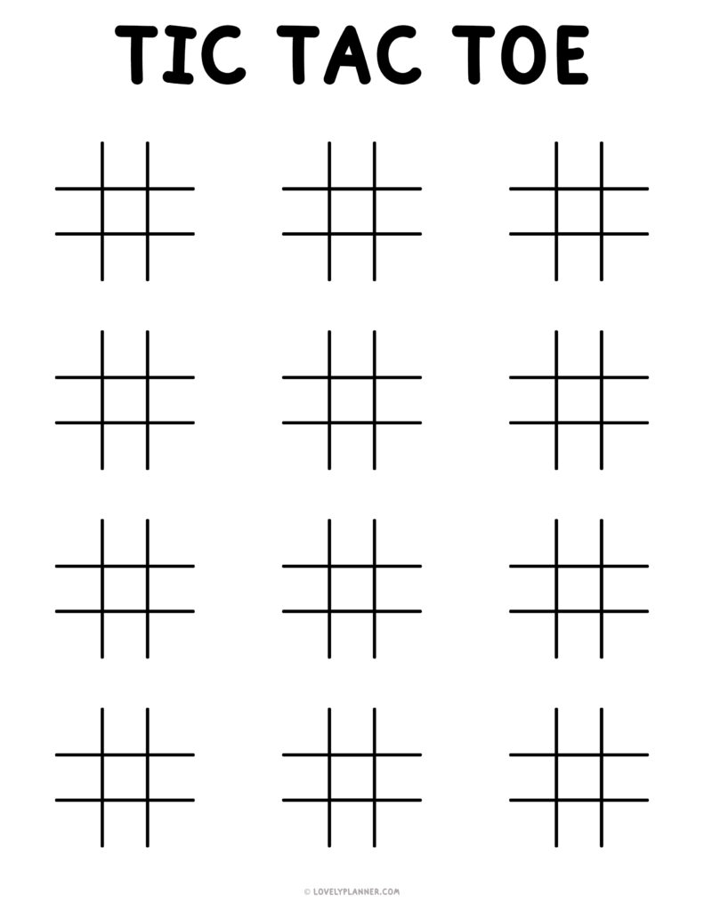 Free Printable Tic Tac Toe Game Lovely Planner